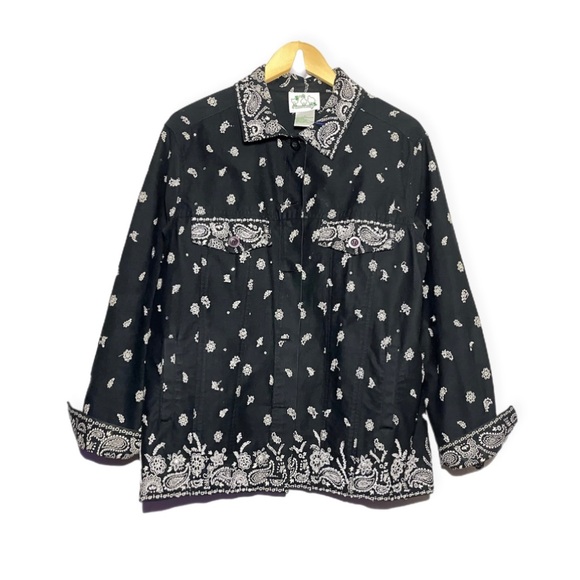 Quaker Factory Embroidered Beaded Handkerchief Jacket - Picture 1 of 9